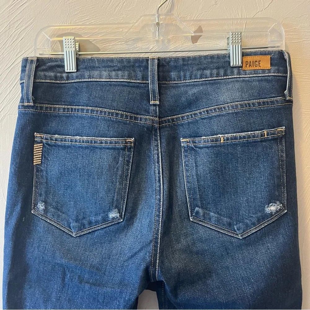 Paige Hoxton Straight Ankle Jeans in Indigo Cream size 28 - Picture 11 of 15